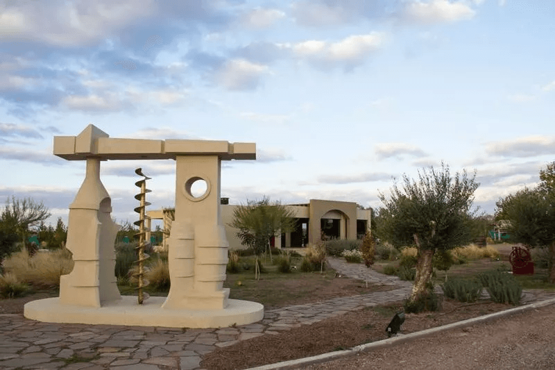 Sculpture in a vineyard garden