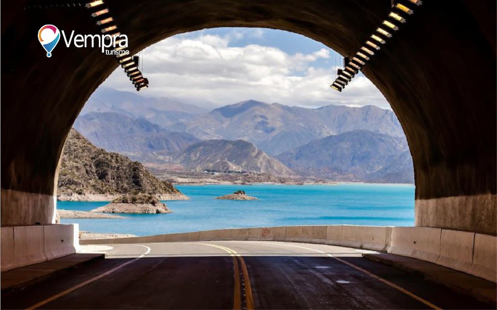 Route 7 tunnel with the Potrerillos reservoir in the background