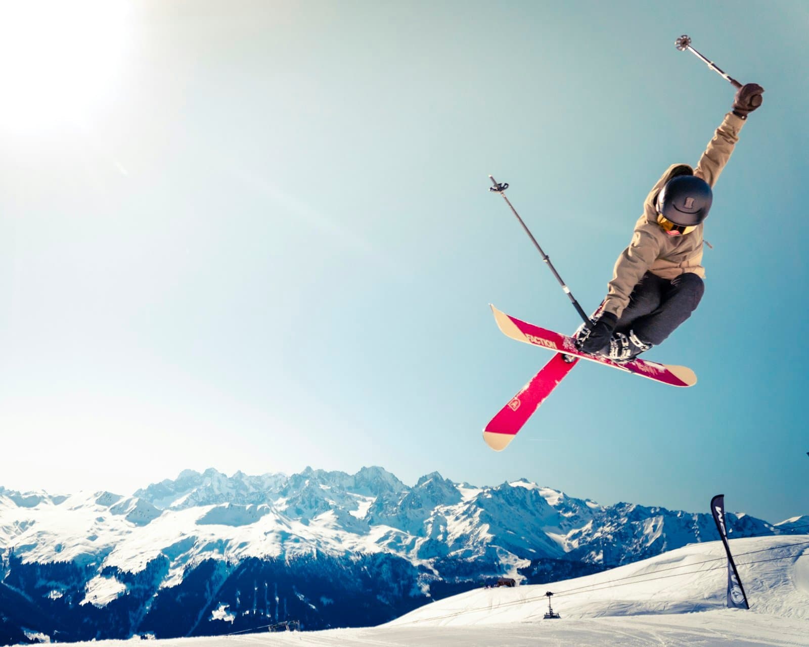 Skier on a snowy run
