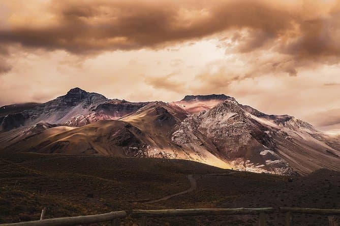 Mendoza's Andean foothills (precordillera) at sunset